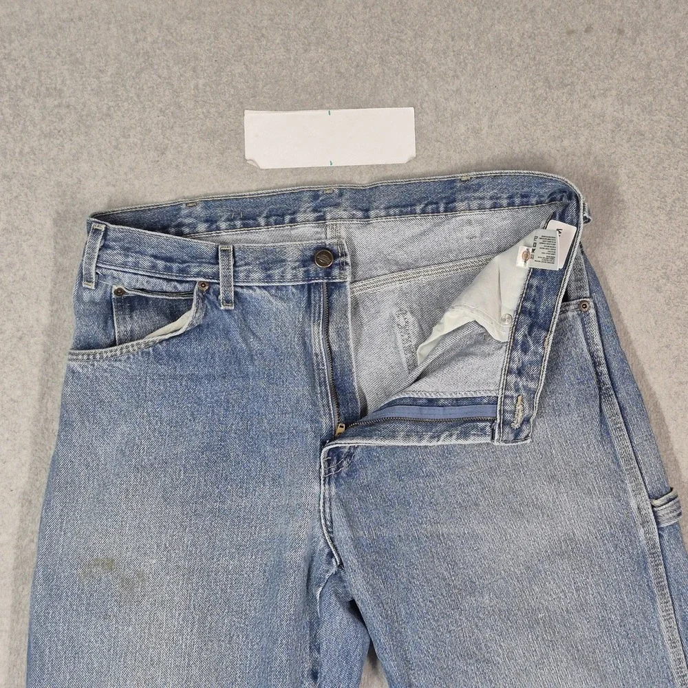Dickies Men Jeans 34X30 Blue Denim Pants Carpenter Cargo Relaxed READ